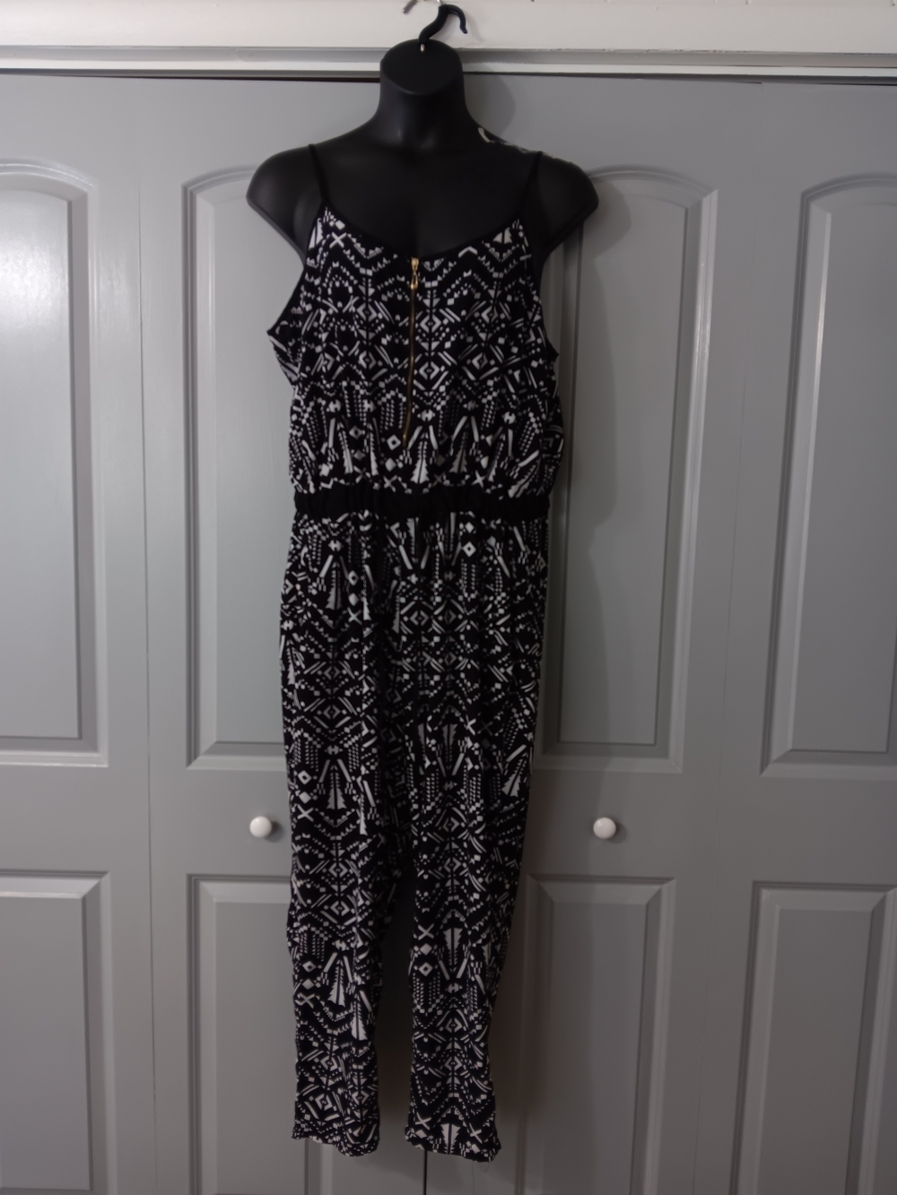 Toxik3 Black & White Silky Jumpsuit